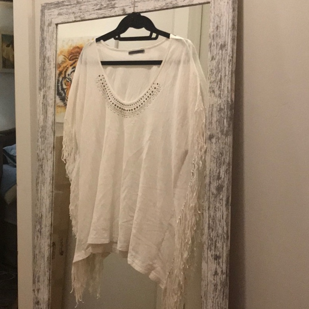 Flirty Fringe and embellished white shirt